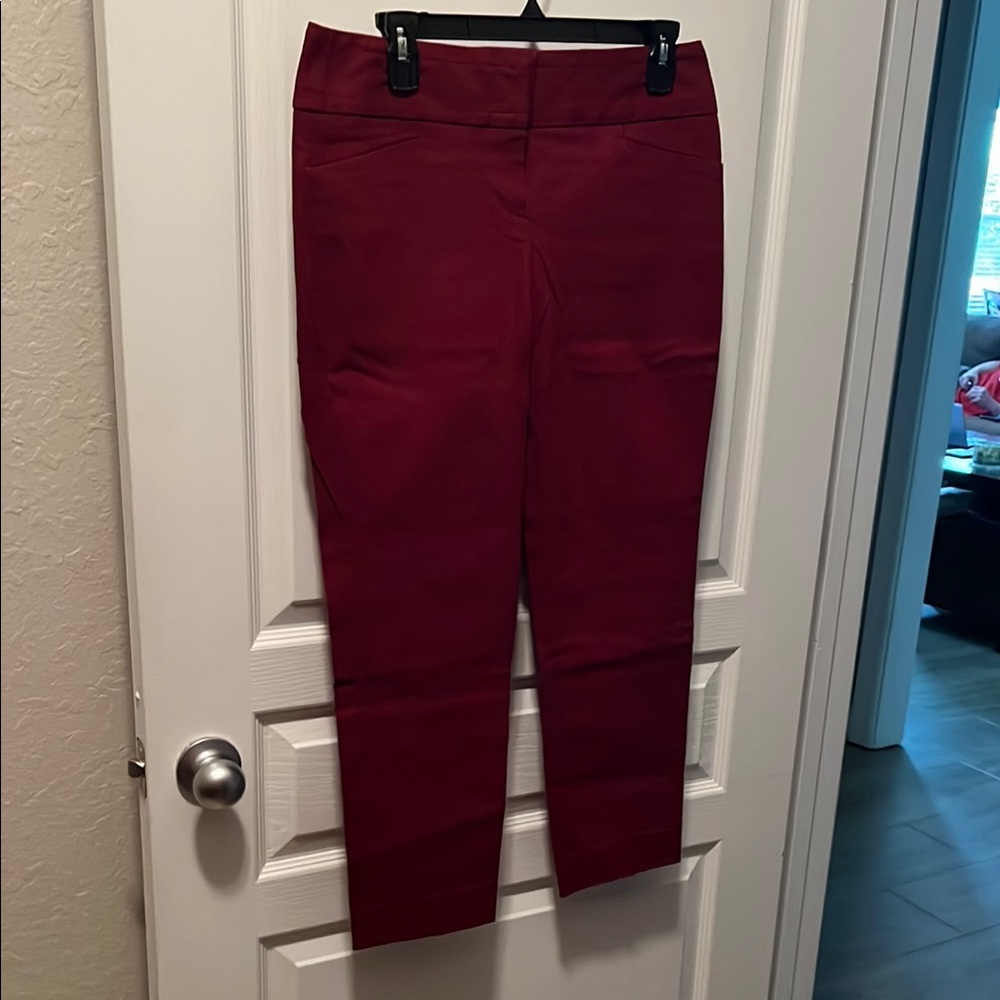 The Limited Red Ankle Cropped Pants Tailored Fit